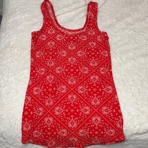 No Boundaries Red Paisley Women's Tank Top
